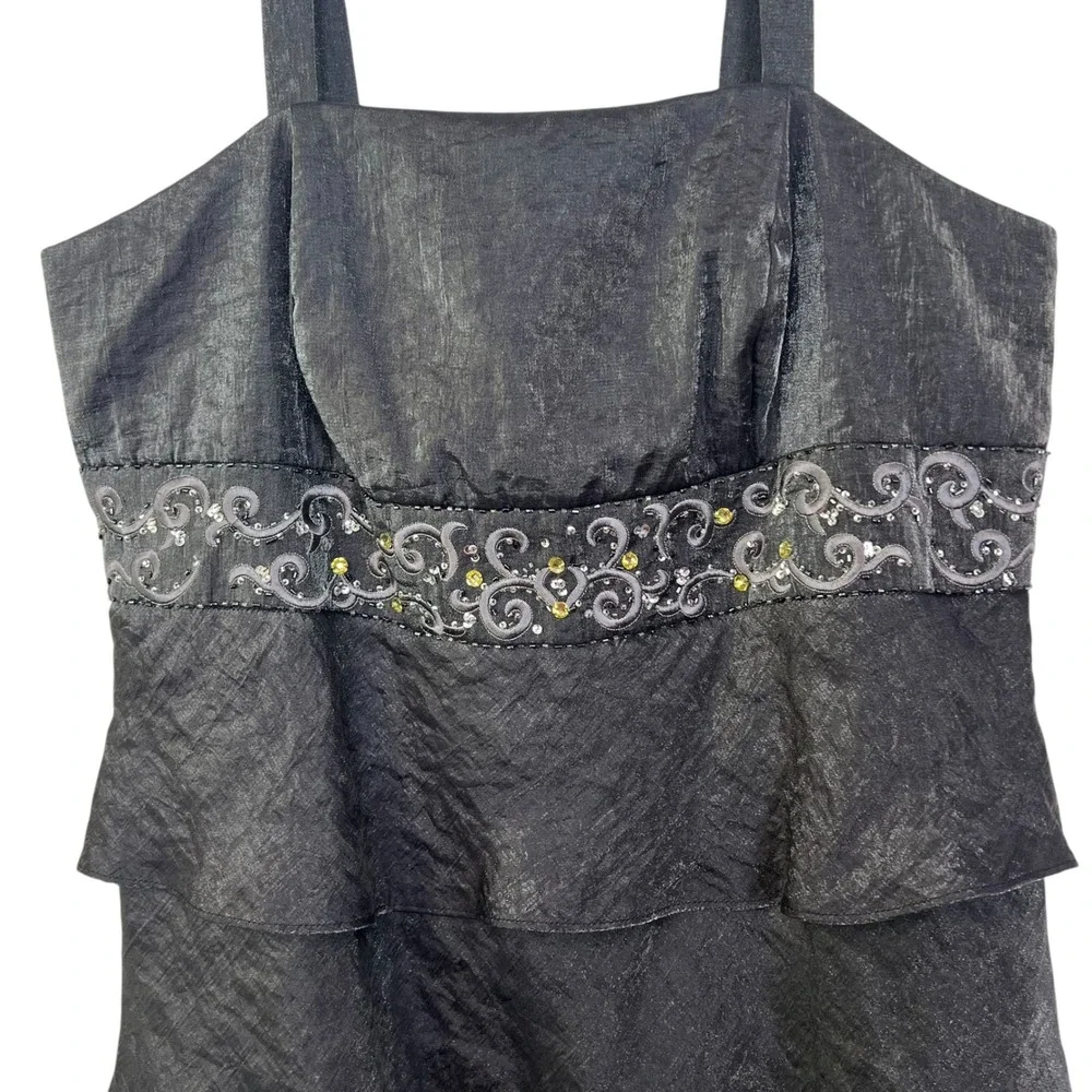 R&M Richards Woman‎ Tiered Dress Embellished Formal Party Size 16W (1 Piece)